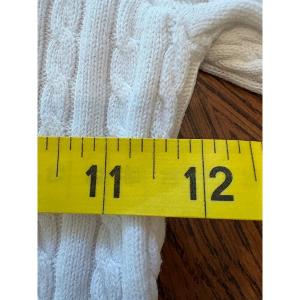 Polo Ralph Lauren Kids White Cable Knit Cardigan Pink Pony Sweater 12M